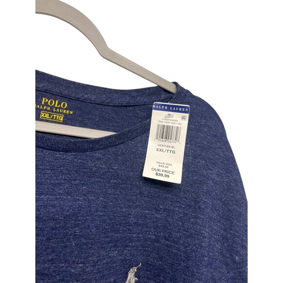 Polo Ralph Lauren Men's XXL Long Sleeve T-Shirt Dark Blue Heather Pony New - Picture 3 of 6